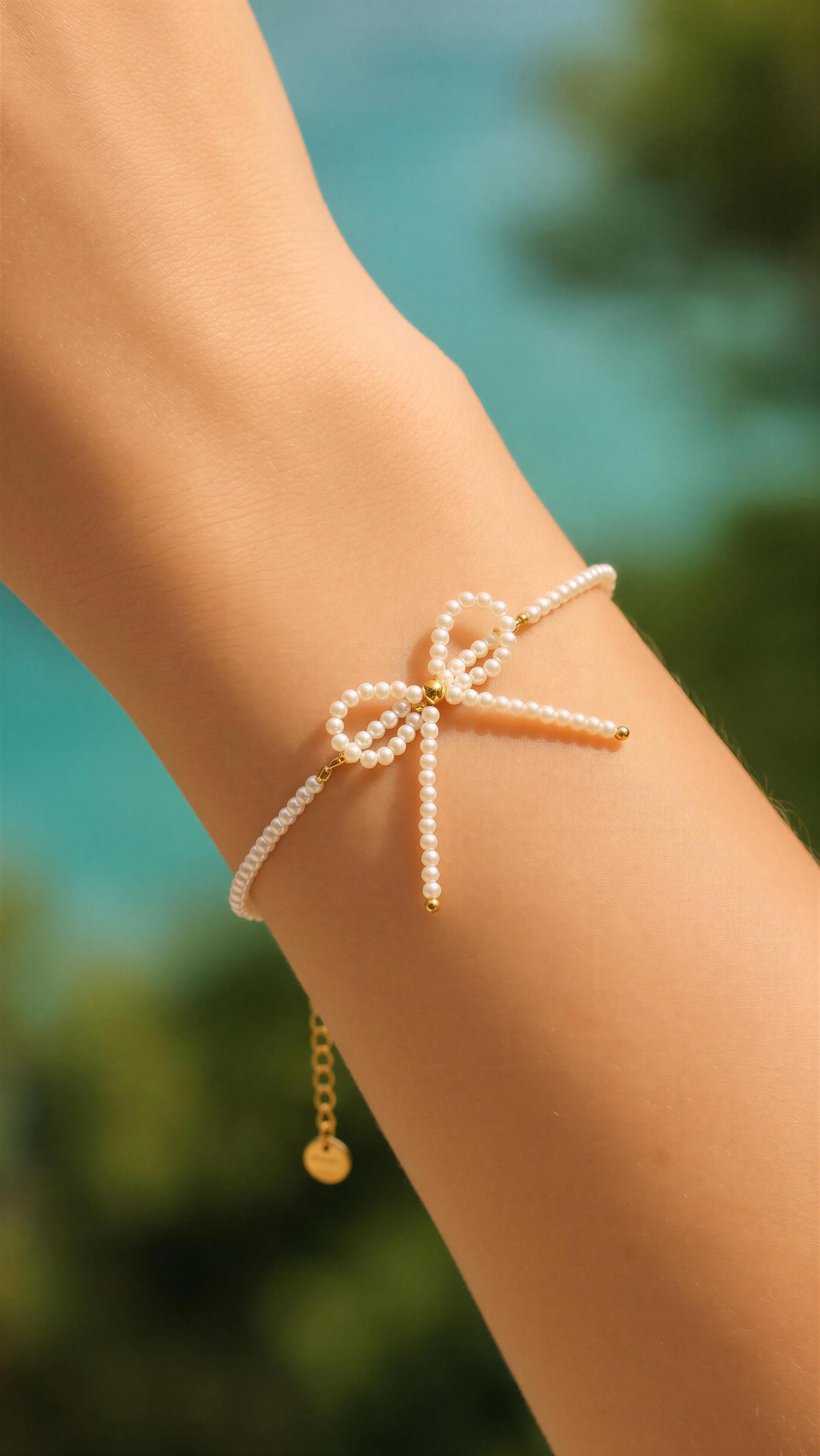 Pulsera perla lazo
