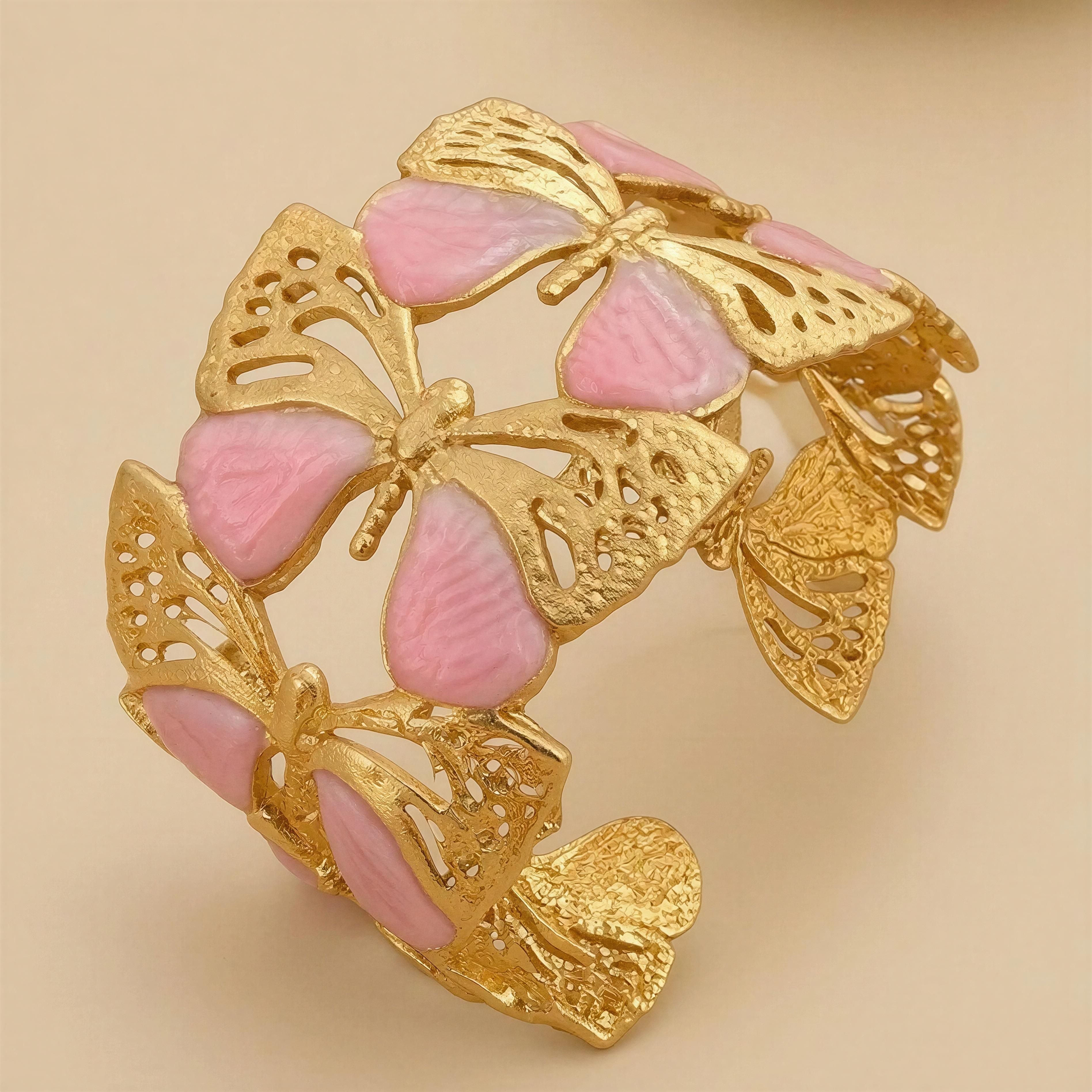 Brazalete mariposa rosa