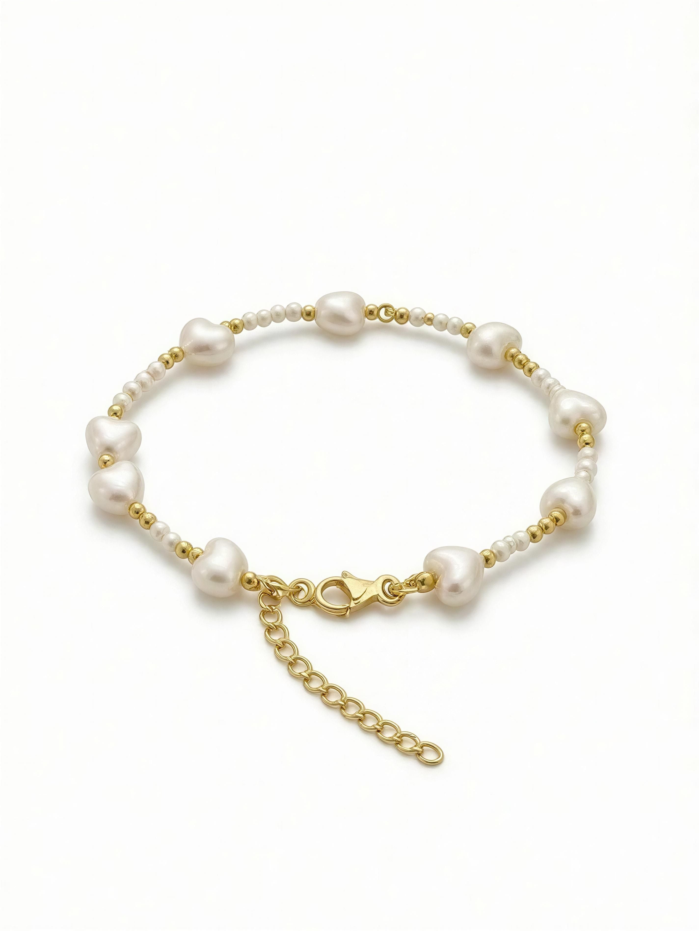 Pulsera corazón perla