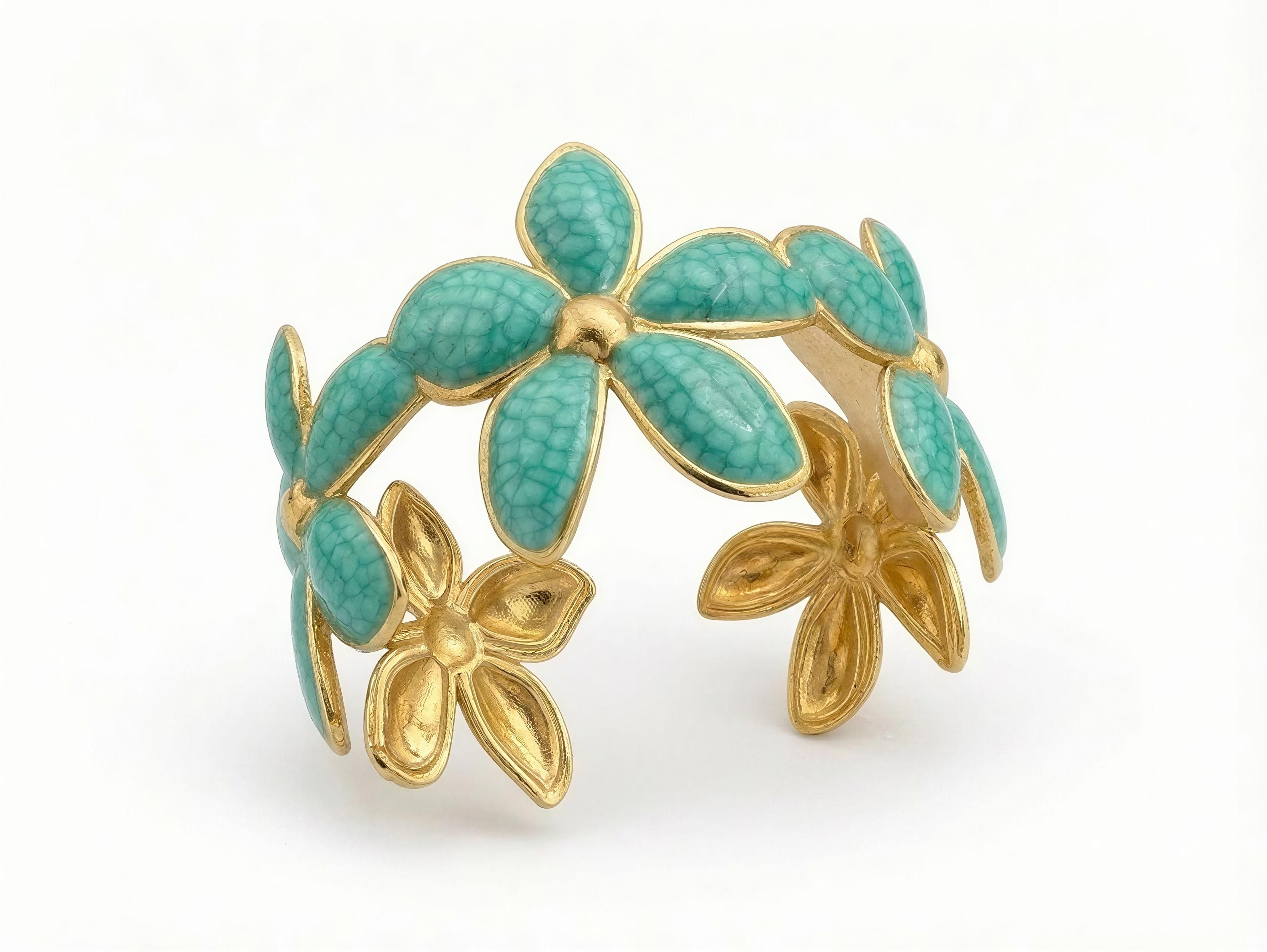 Brazalete flor turquesa