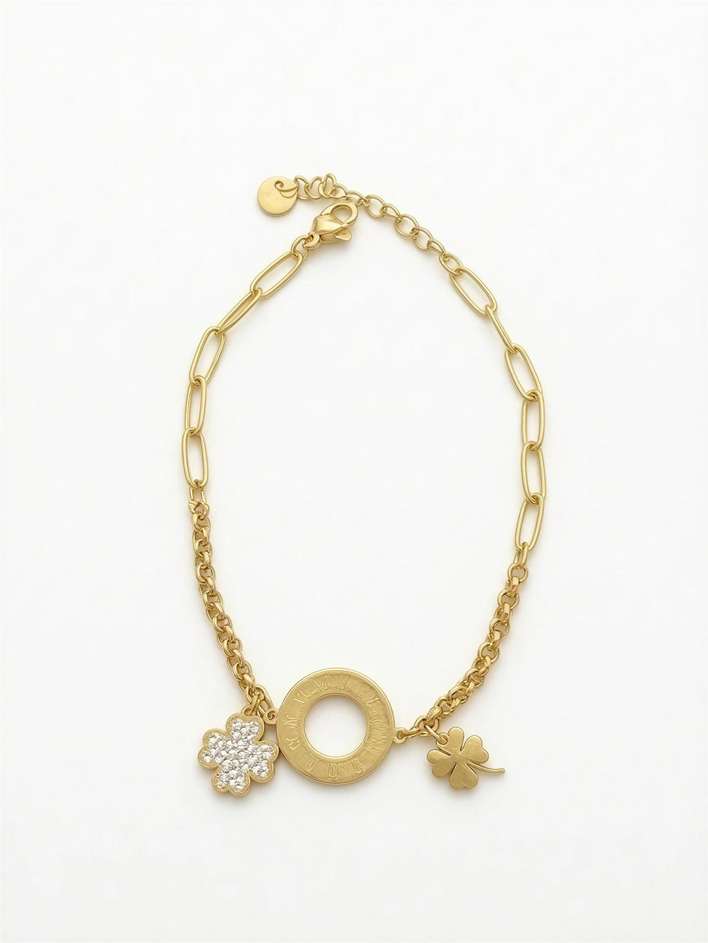Pulsera acero trébol