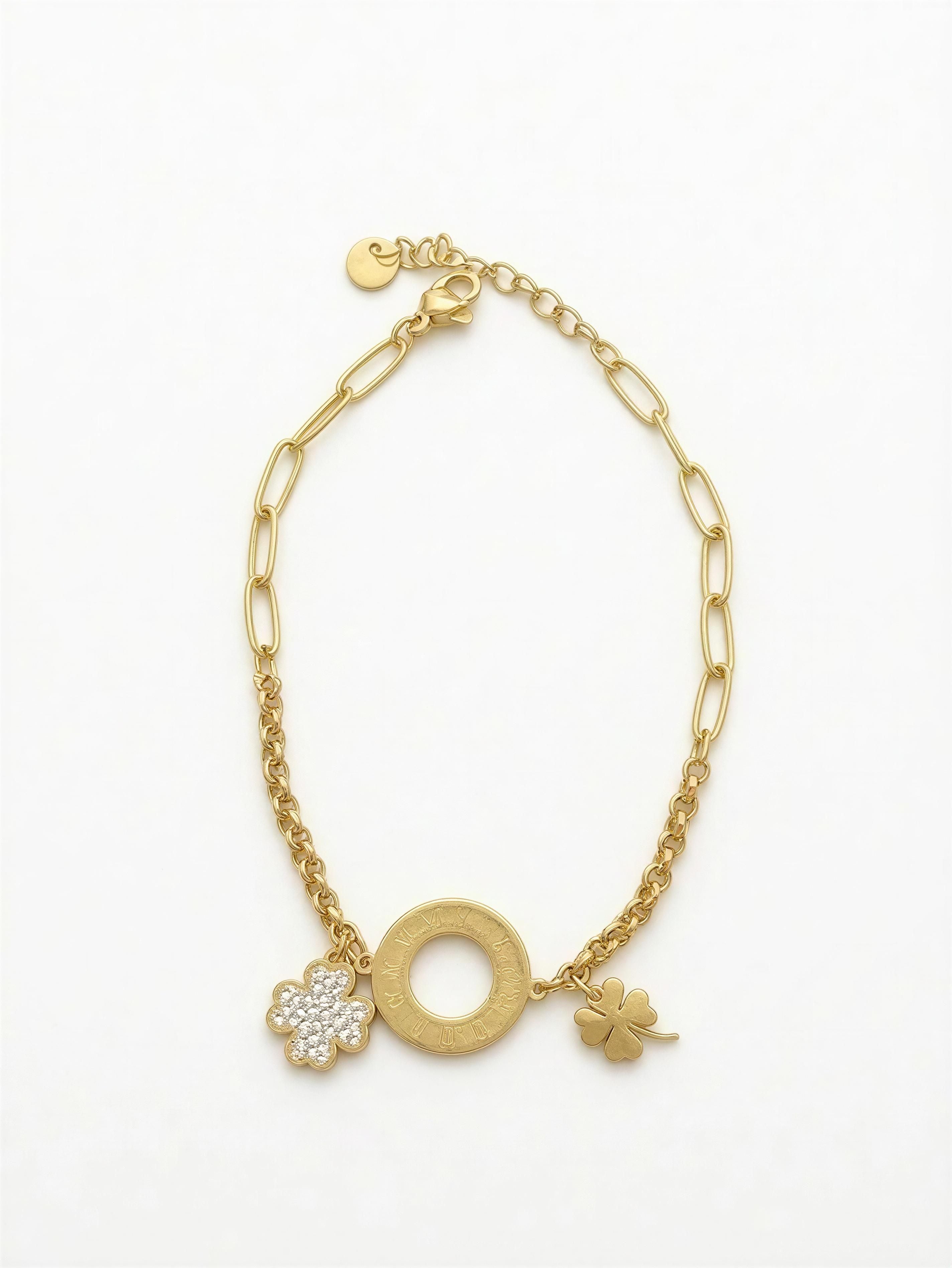 Pulsera acero trébol