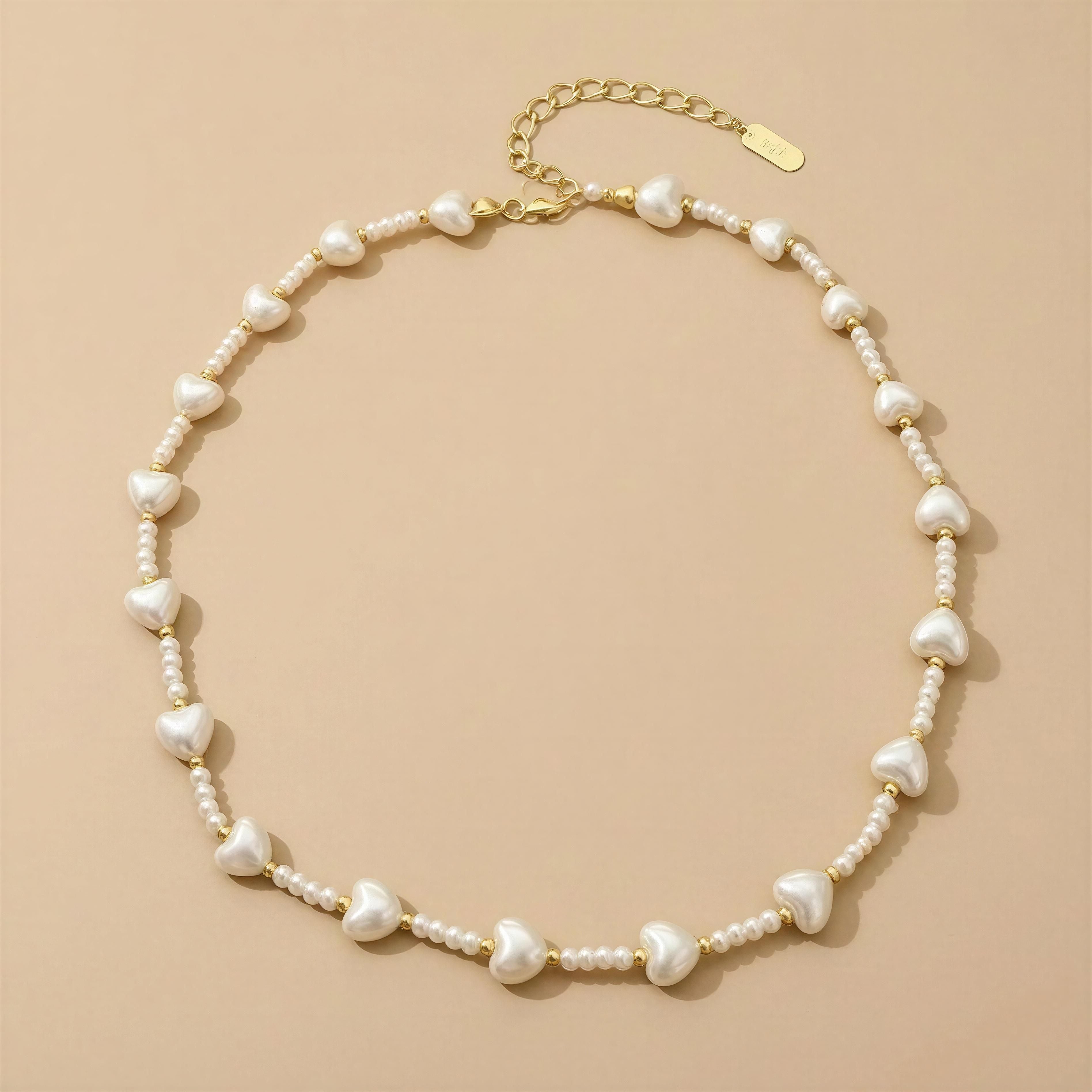 Collar corazón perla