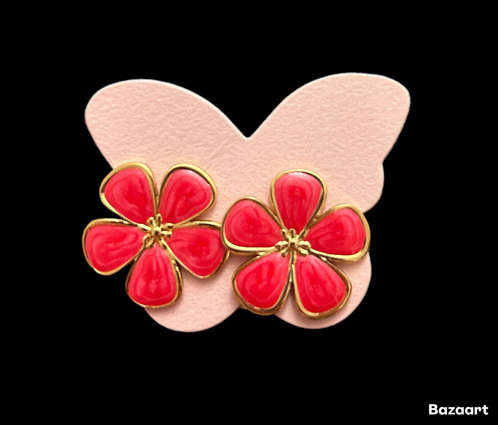 Pendientes flor esmalte