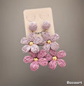 Pendientes largos flor