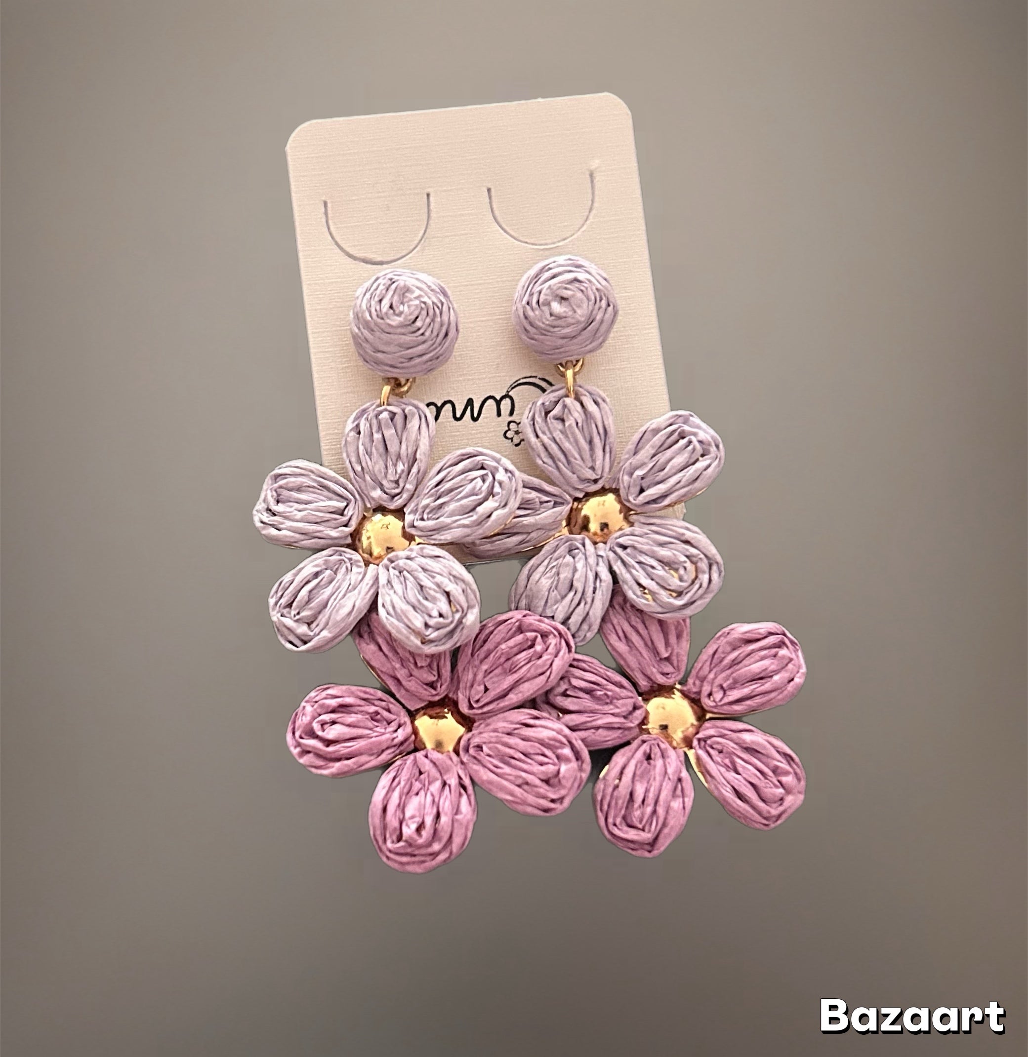 Pendientes largos flor