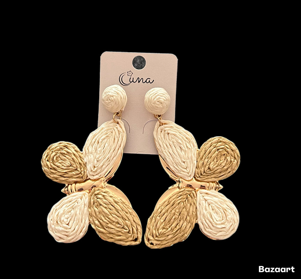 Pendientes grandes de mariposas esparto