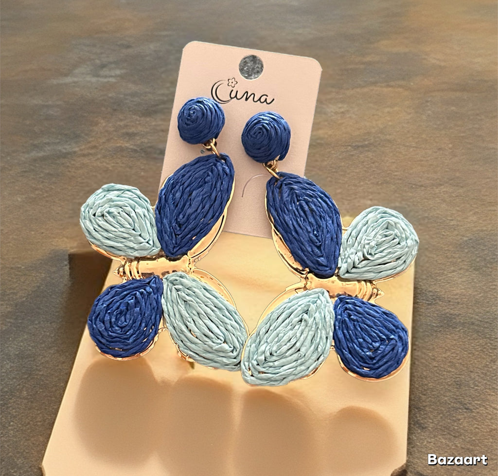 Pendientes grandes de mariposas esparto