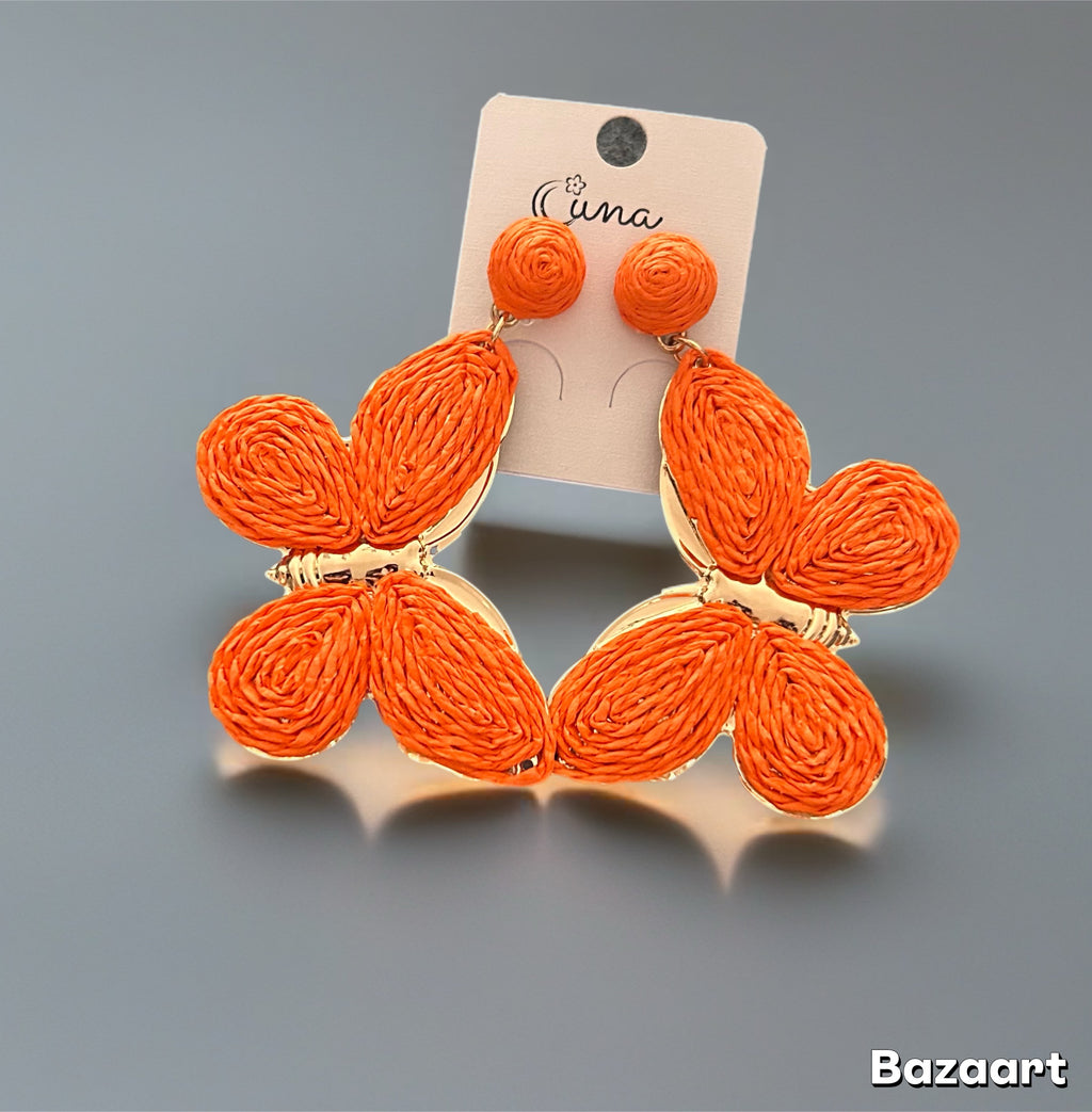 Pendientes grandes de mariposas esparto