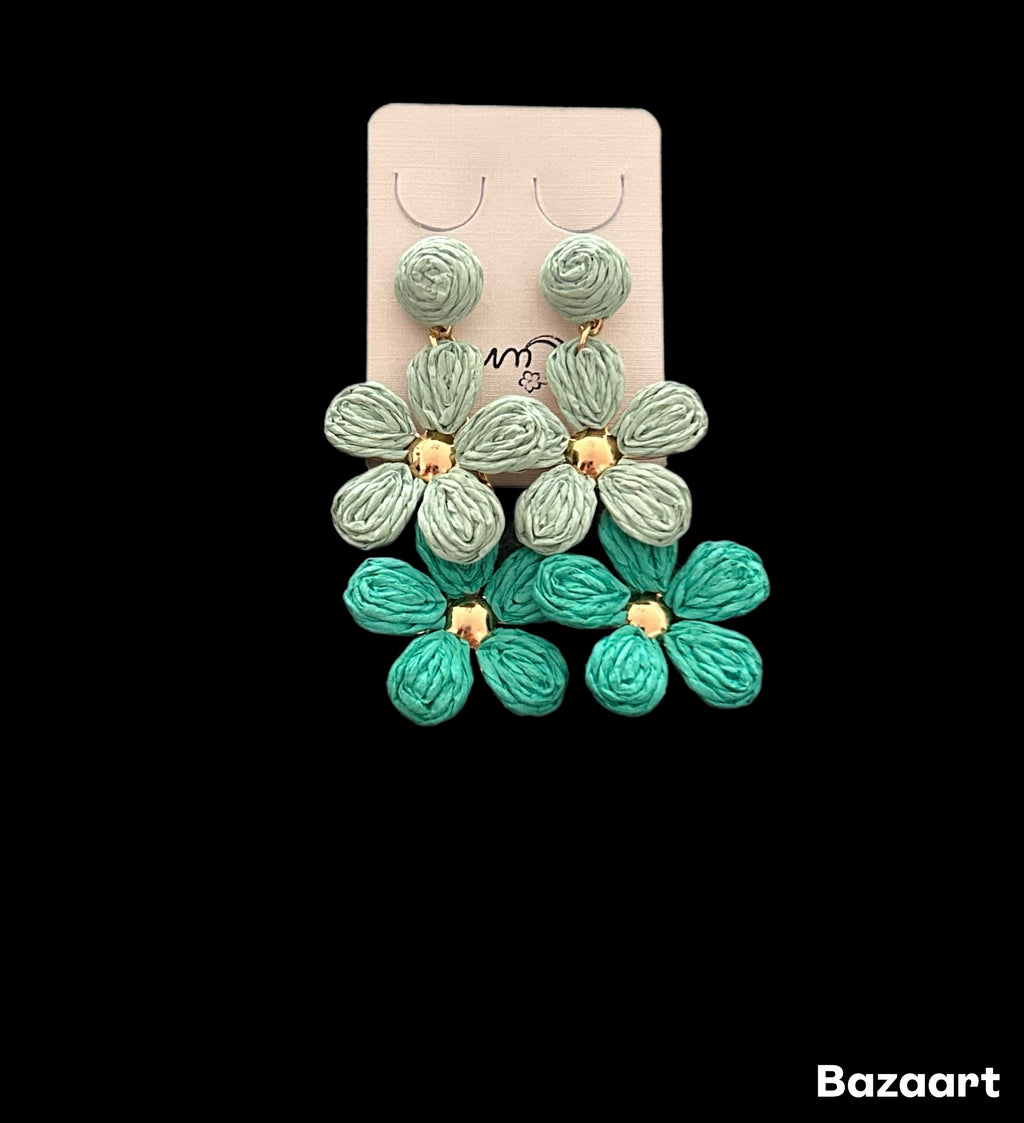 Pendientes largos flor