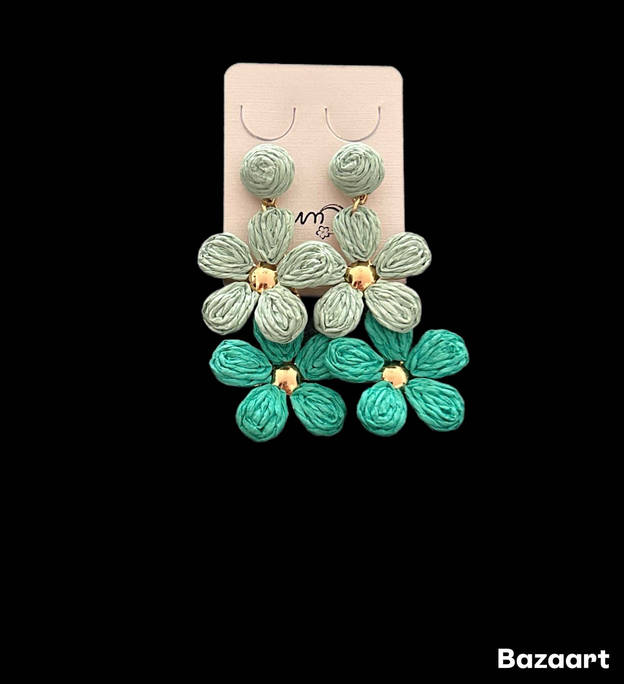 Pendientes largos flor