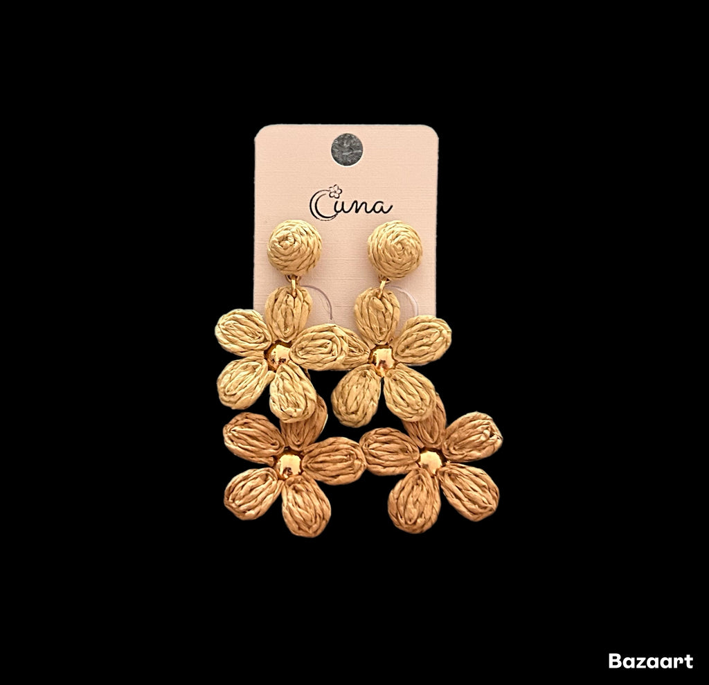 Pendientes largos flor