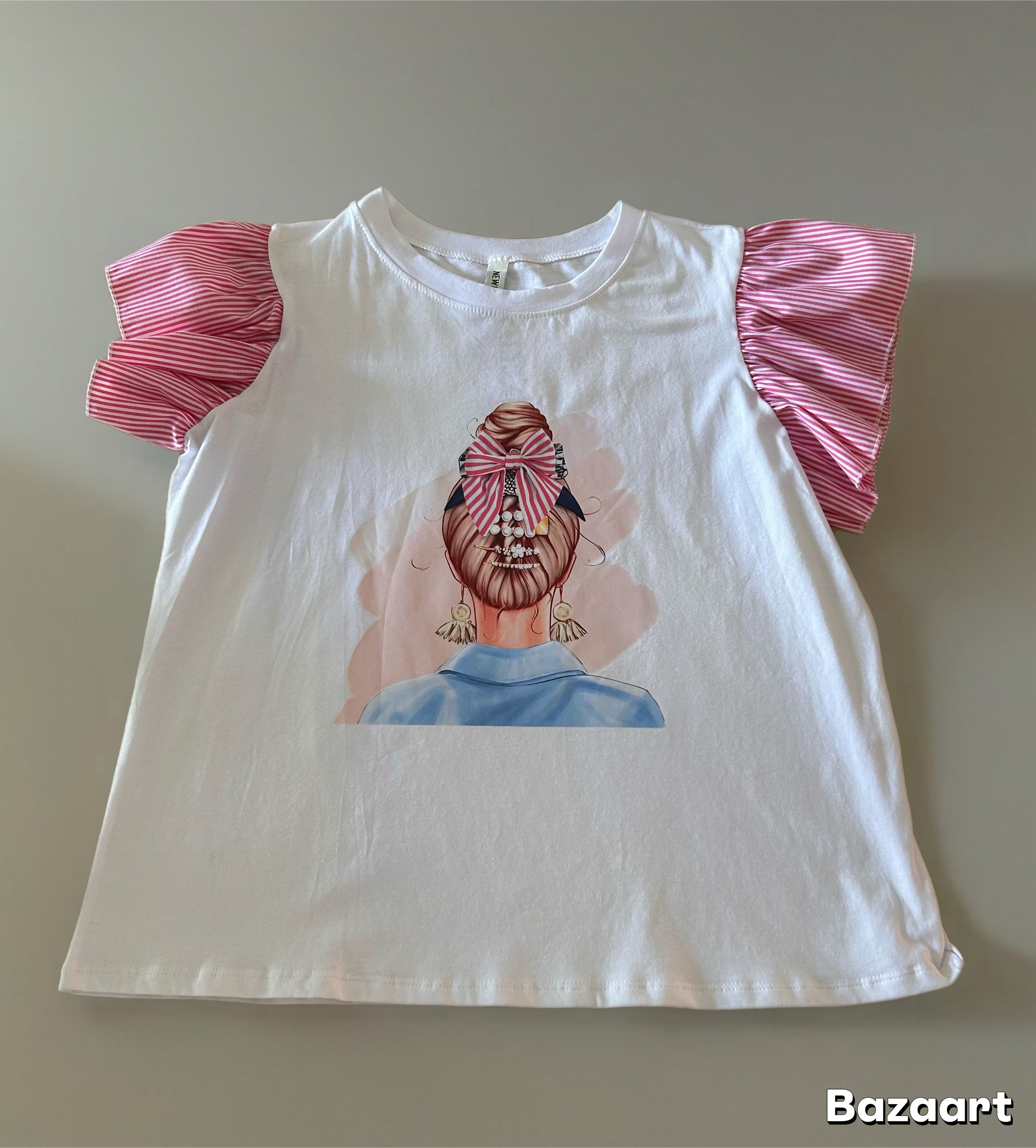 Camiseta lazo rosa